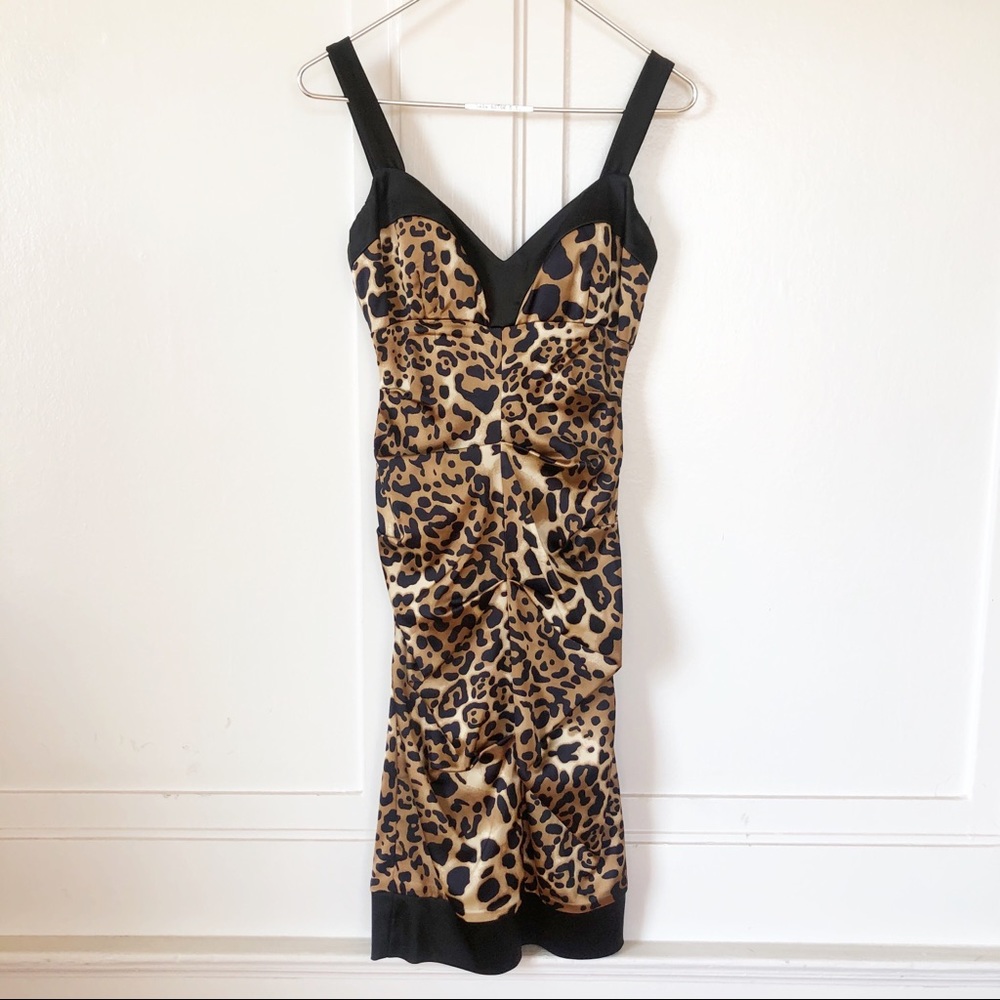Cache Animal Leopard Print Cocktail Dress